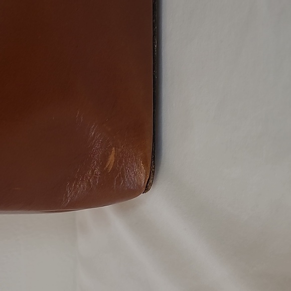 Patricia Nash Empoli Satchel with Crossbody Strap/ Brown Leather/ Metal Handles - Picture 3 of 16